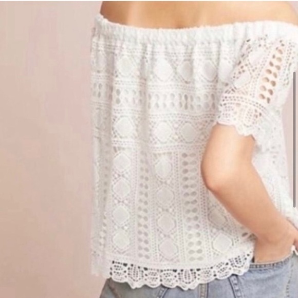 Anthropologie Sunday in Brooklyn White Lace XS Top - Picture 3 of 9